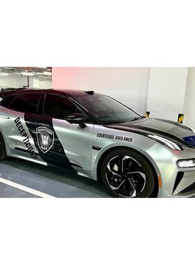 适用於极氪001车贴拉花车身霸天虎车ZEEKR安全车个性改装拉花贴纸