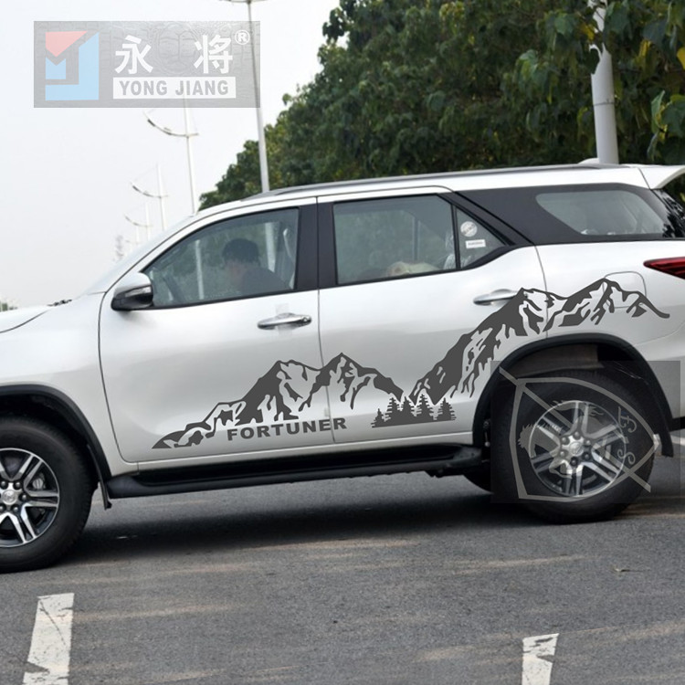 丰田奔跑者车贴拉花Fortuner改装车身贴纸穿越者专用雪山装饰彩条