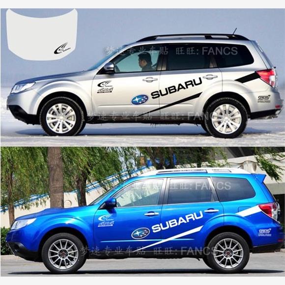 适用于斯巴鲁新森林人车贴拉花 装饰贴纸 车身彩条汽车翼豹力狮