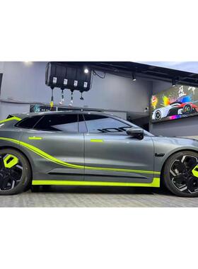 适用于极氪001车身字母车贴拉花ZEEKR车身腰线贴熊猫改装拉花贴纸