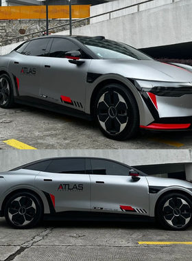 适用于极氪007车贴拉花001车身贴纸个性改装拉花整车侧裙贴画赛车