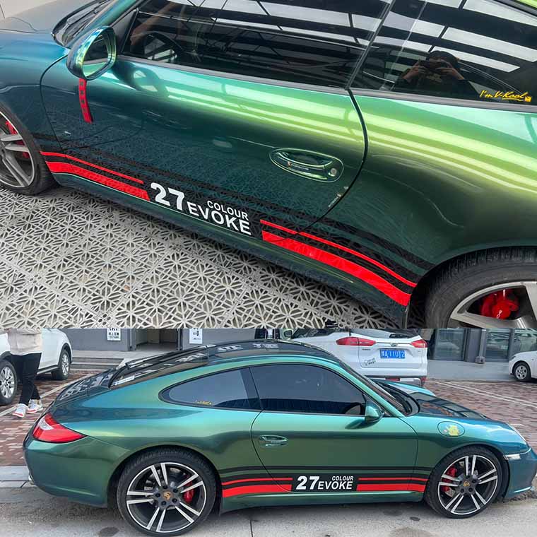 保时捷911车贴拉花992改装车身贴纸 侧裙改装贴纸进口改色膜