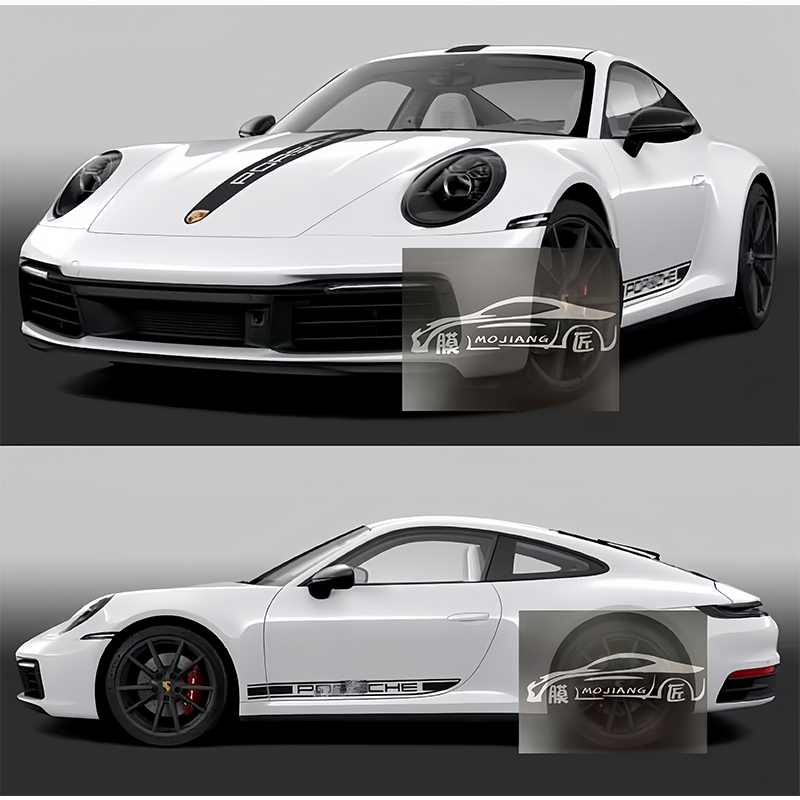 适用于保时捷911车贴拉花992CarreraS Targa改装机盖侧裙车身贴