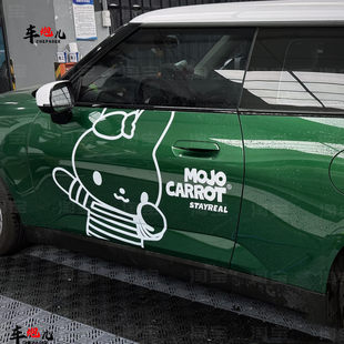 适用宝马minij01个性 f56r55赛车手定制wmls车身拉花 五月天车贴纸