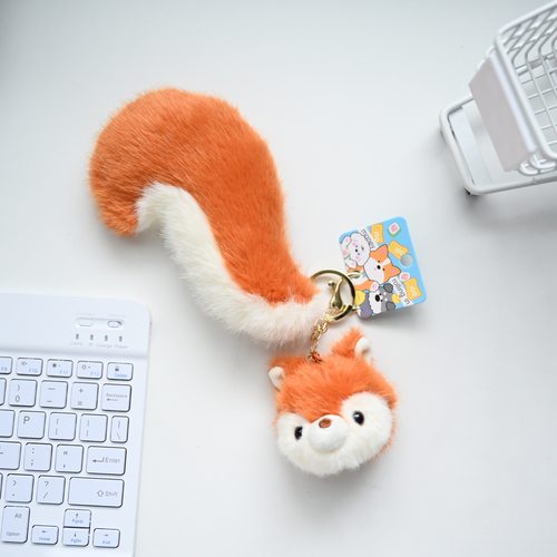 新款可爱小头大尾浣熊灰熊挂件