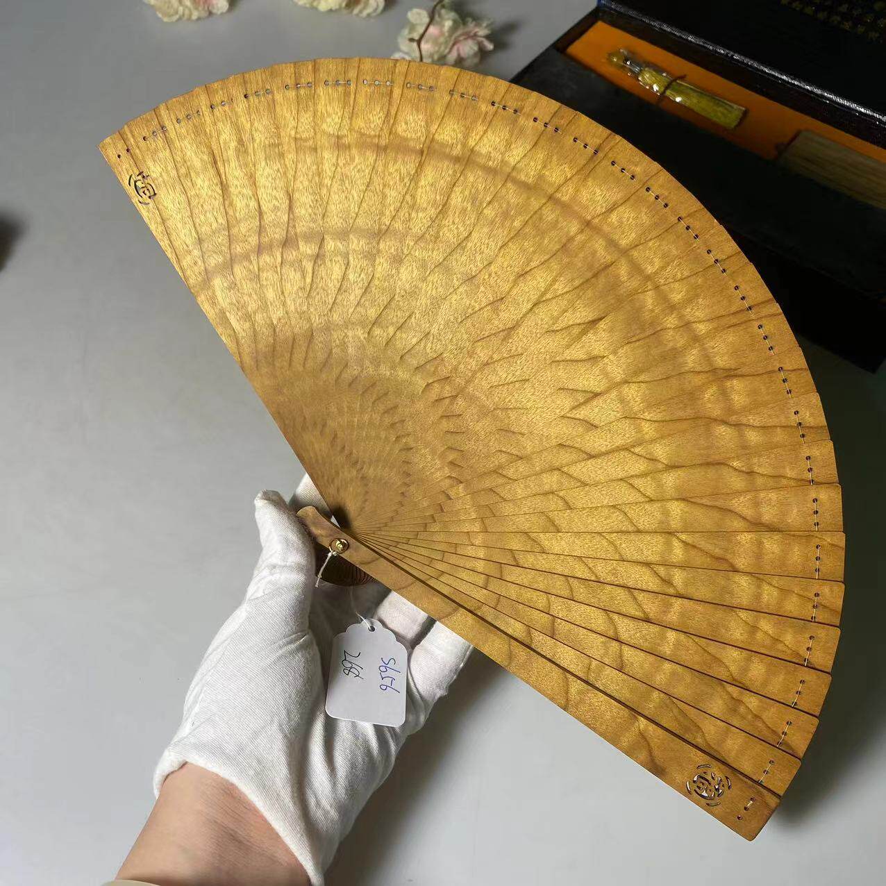 金丝楠木小叶桢楠扇子高端新中式