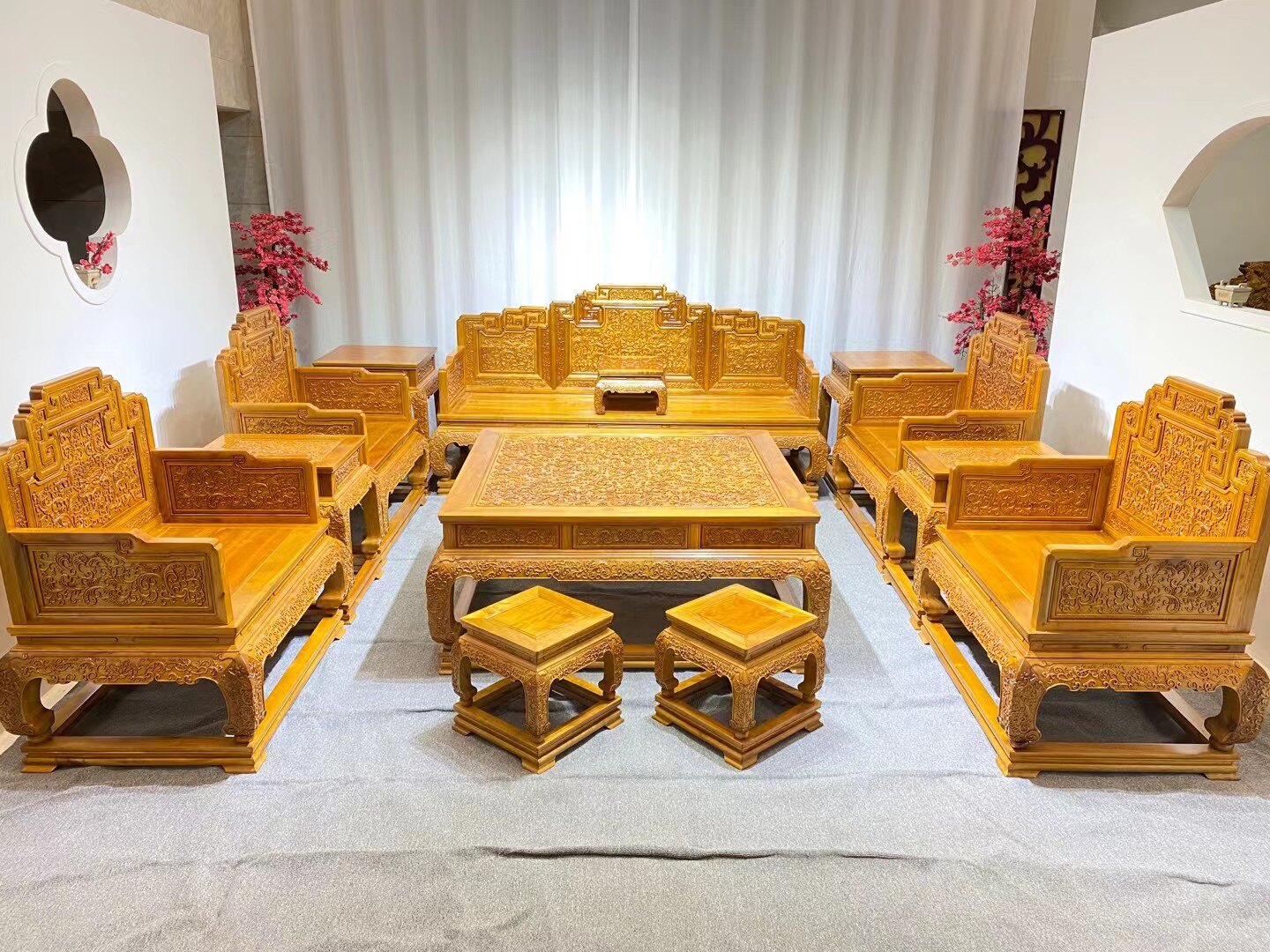 金丝楠木沙发十三件套实木家具