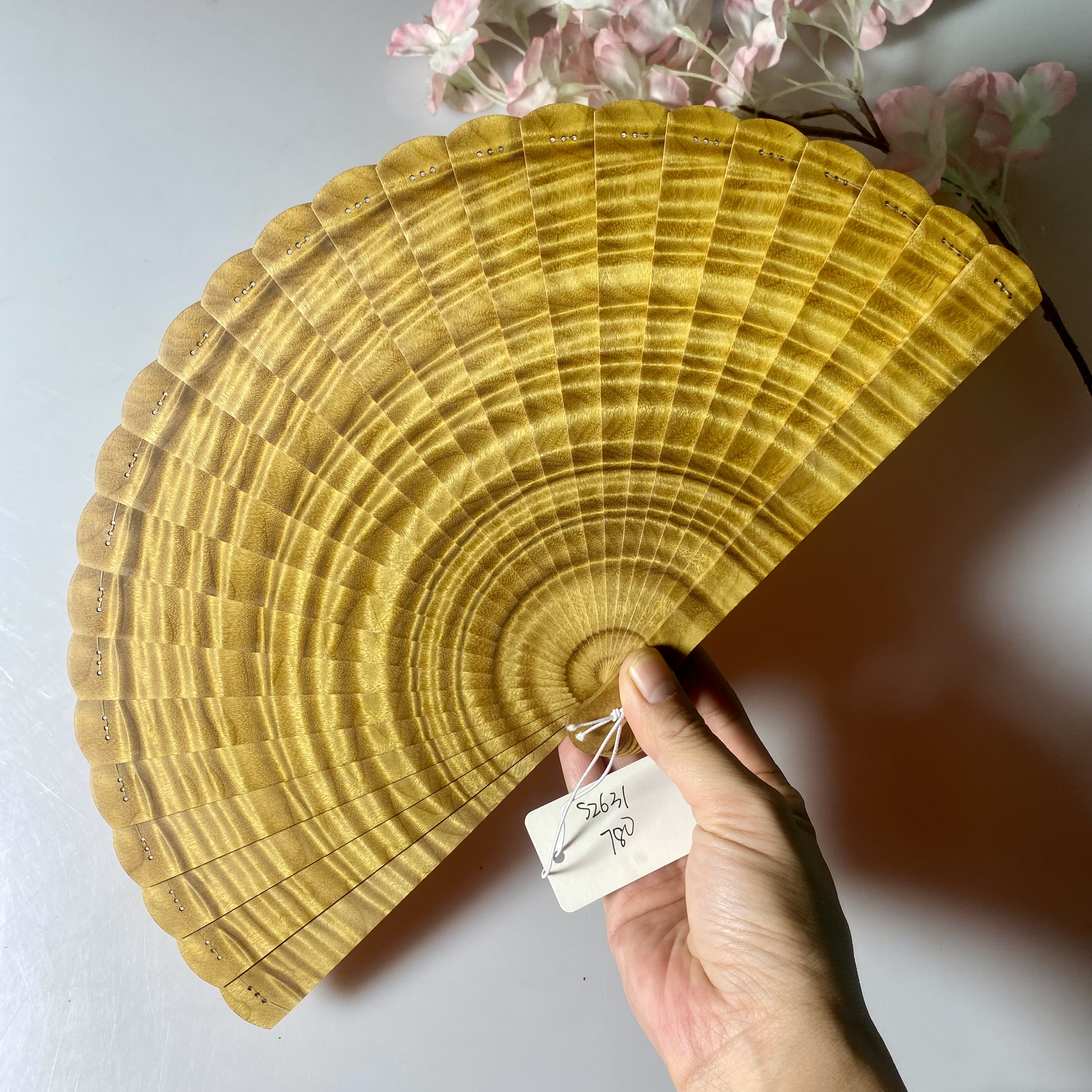 金丝楠木苏扇小叶桢楠工艺扇实木折扇摆件18厘米扇子走秀扇女神扇