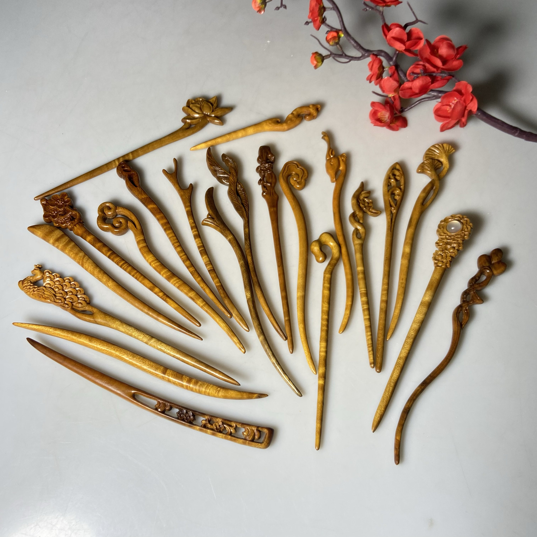 发饰古风金丝楠木发簪实木质发钗