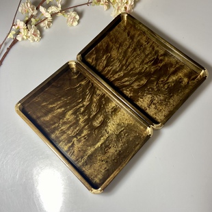 实木都承盘金丝楠木托盘阴沉木镶铜茶盘乌木水果盘工艺品干泡茶盘