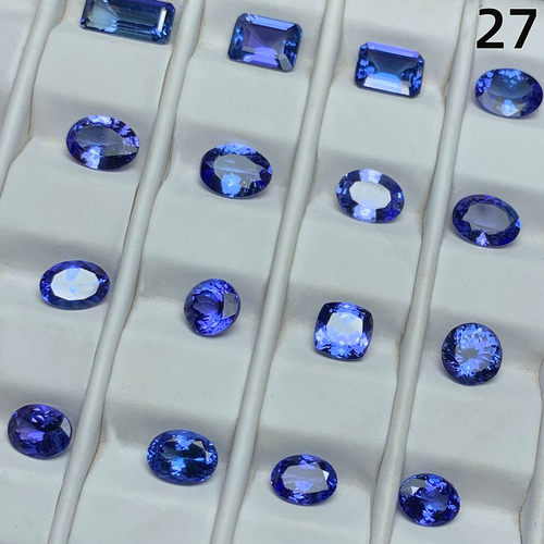 坦桑石5A皇家蓝色方形刻面
