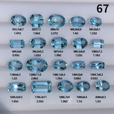 天然海蓝宝裸石圣马利亚色宝石