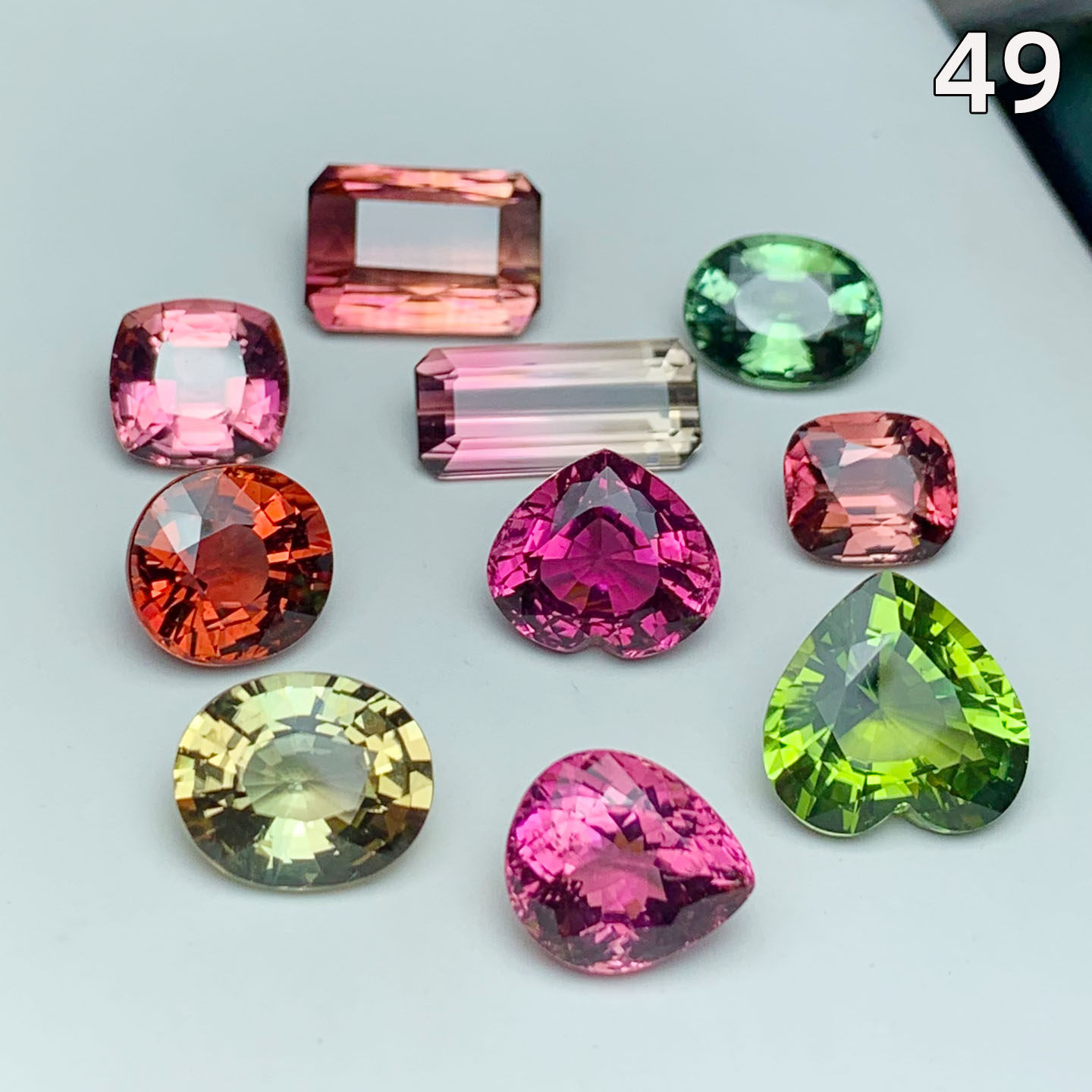 天然 红绿碧玺裸石 巴西糖果粉碧玺戒面心形长方椭圆水滴形可镶嵌