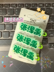 张泽禹原创创意趣味名字发夹应援侧边周边可爱发卡亚克力刘海头饰