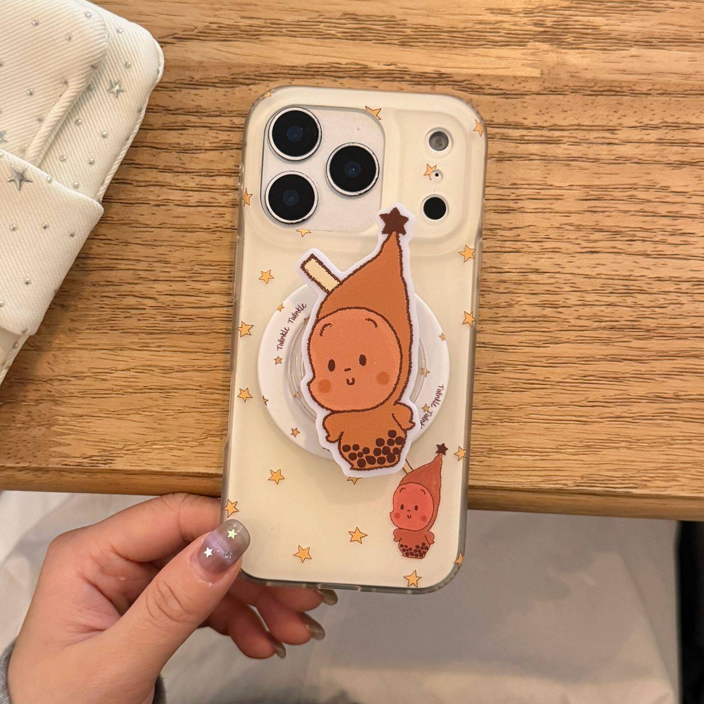 韩系高级感星星奶茶星星人适用于17promax新款创意壳14pr