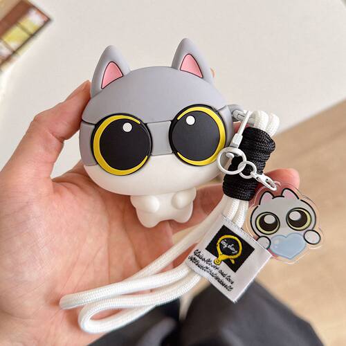 ins可爱卡通呆猫八条airpods4代保护套airpod3适用苹果pro3耳机壳二代无线蓝牙1第三代2代airpodpro四代硅胶