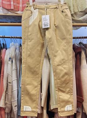 女子会舍之R.T.专柜正品冬季森女系加绒加厚铅笔休闲裤R15D220236