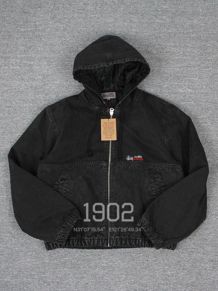 Куртка для работы с двойной покраской Spott Stussy 23ss, Hooding Jacket для старых работников