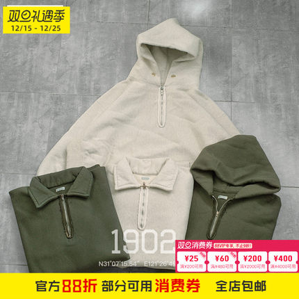 现货 A.presse 25SS Vintage Sweat Hoodie 日产半拉链帽衫卫衣