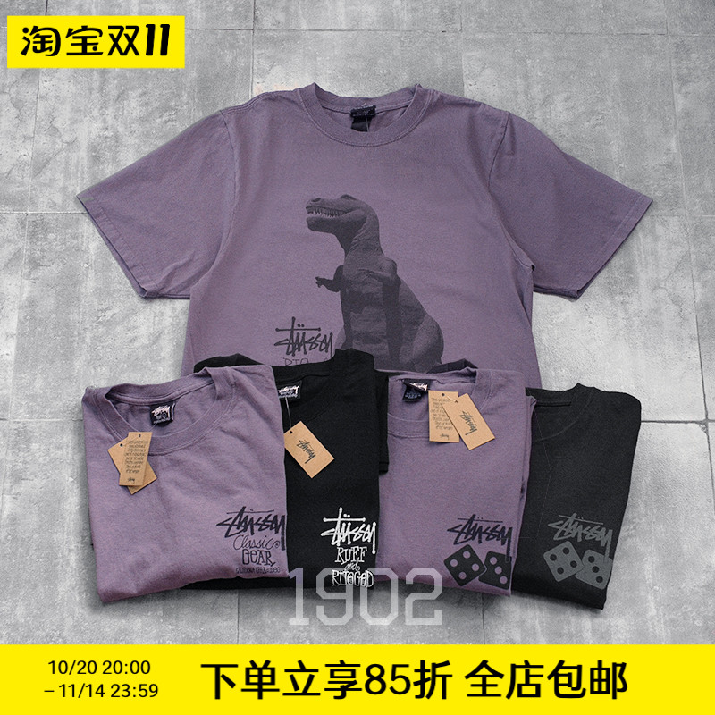 STUSSY25SS紫色印花短袖t恤