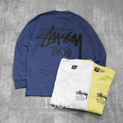 现货Stussy城市限定长袖t恤