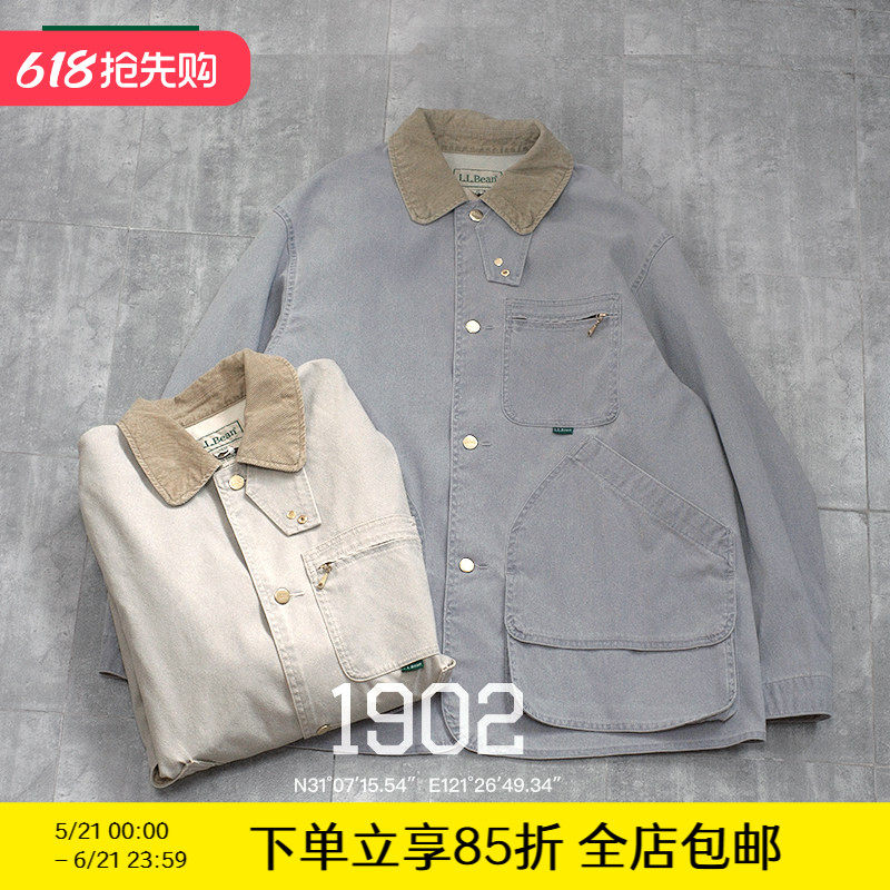 现货 L.L.BEAN FIELD COAT 复古水洗灯芯绒帆布 谷仓狩猎猎装夹克