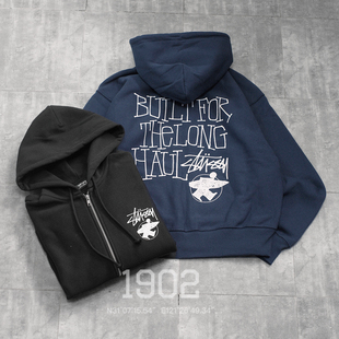 Long Haul Zip 现货 冲浪涂鸦 26ss Hooded 拉链卫衣 Stussy