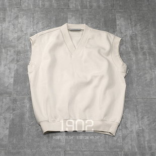 FEAR ESSENTIALS FOG 纯色V领字母马夹背心薄绒马甲 GOD 现货