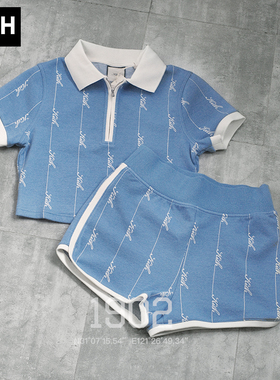 现货 Kith Women 24SS 女款女装 蓝色 短款POLO衫 短裤 Lisa同款