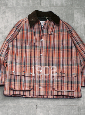 现货 Barbour x Noah Madras Bedale 25SS联名 格纹无蜡夹克外套