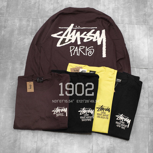 现货Stussy城市限定长袖t恤