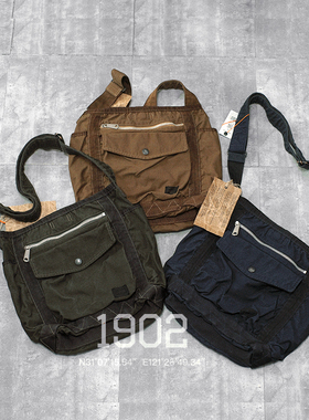 现货 PORTER 24AW YOSHIDA CRAG 日本冈山泥染邮差包单肩包斜挎包