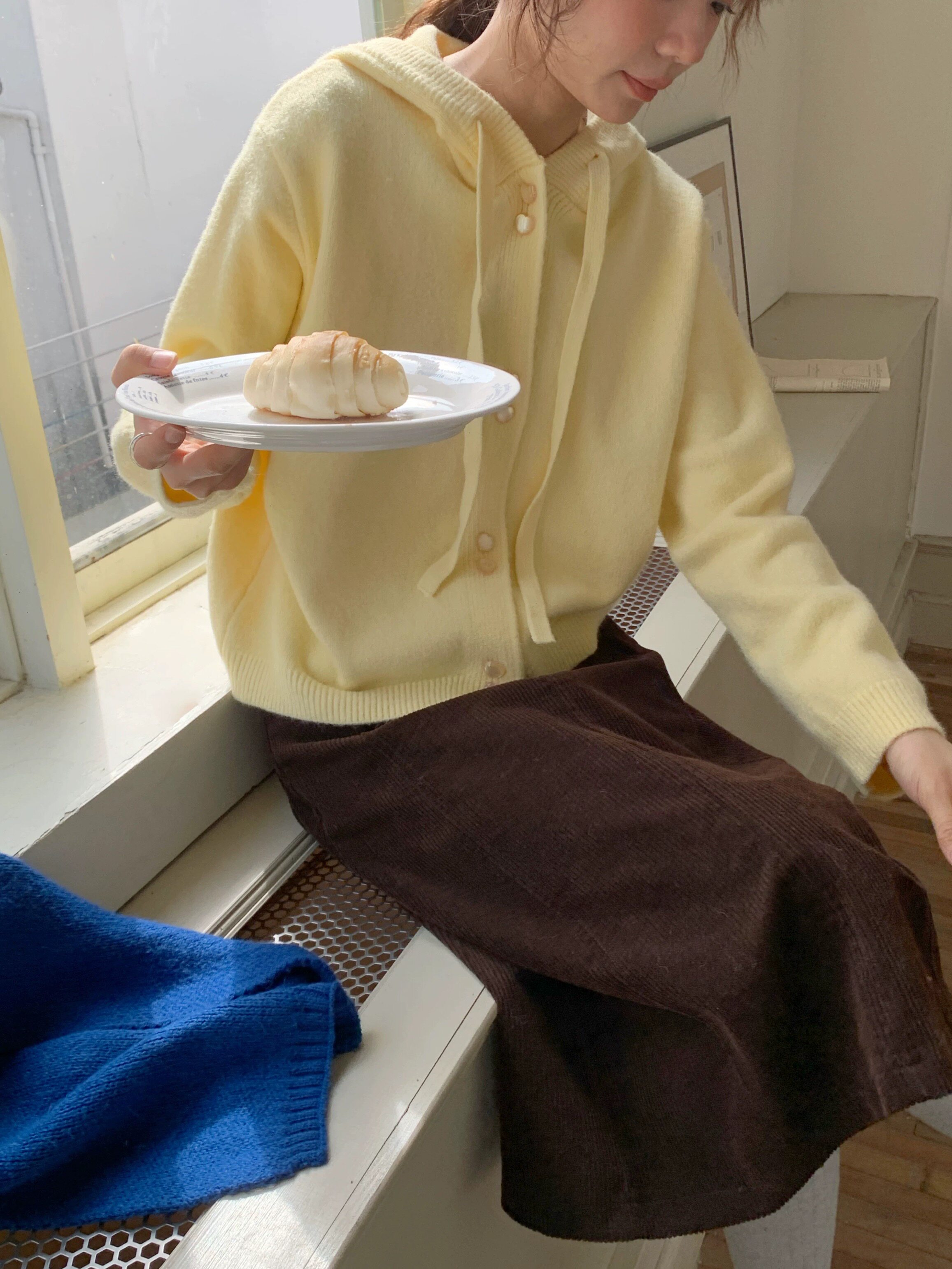 新款连帽针织衫开衫毛衣