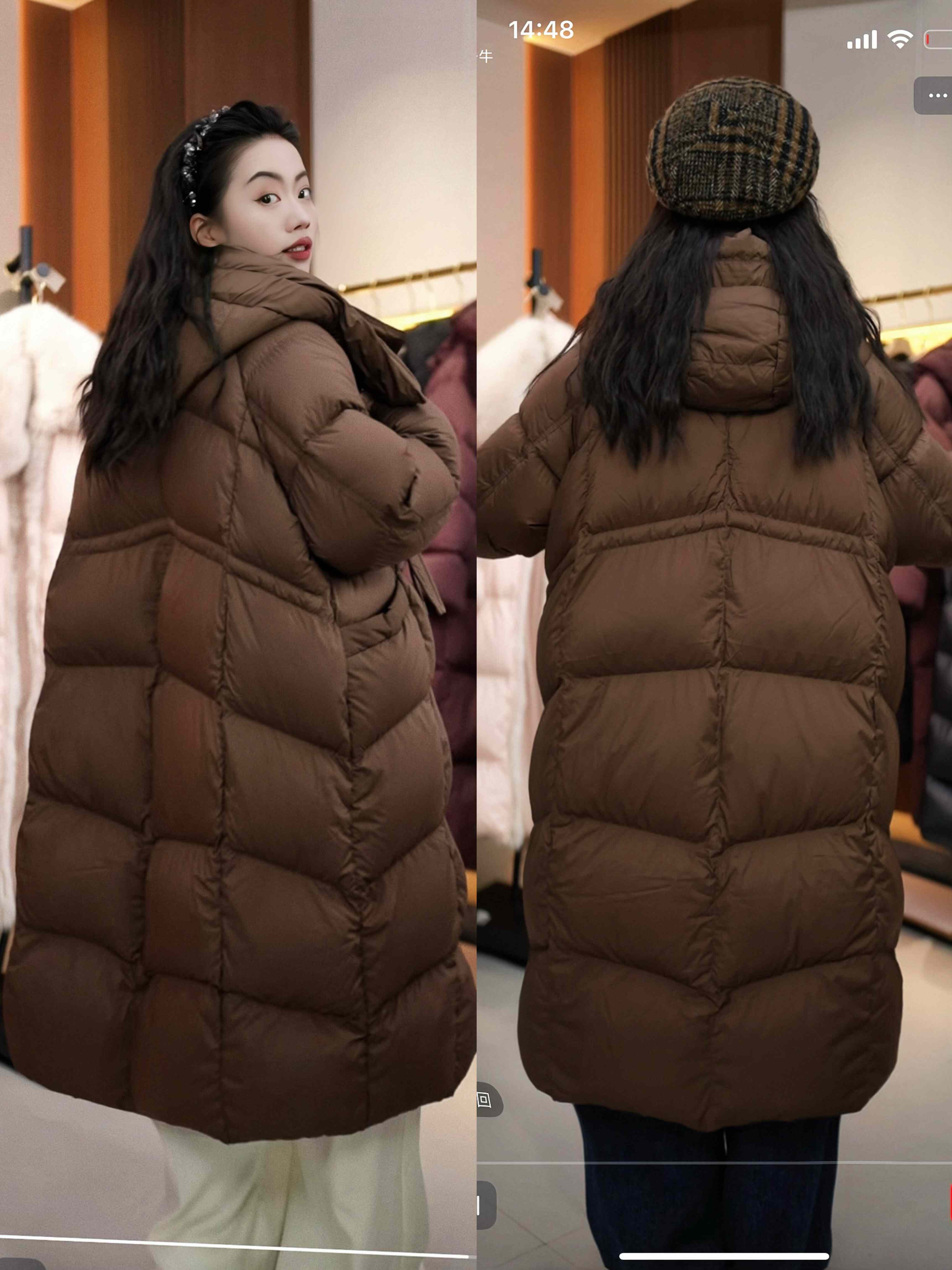 磁吸扣鹅绒服女中长款2025新款冬季加厚保暖白鸭绒外套