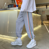 高点击主推！彩色条纹卫裤男女中性宽松九分休闲运动裤NB618P55，男装休闲裤，电商C303