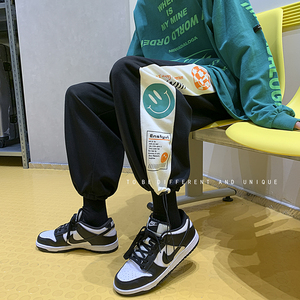 转化10%主推印花卫裤！男女中性宽松运动裤九分裤NB621图片