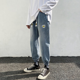 备货1w！主推！束脚裤雏菊牛仔裤男女中性九分裤NB108P58，男装牛仔裤，电商C303