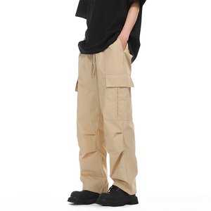 现货冰丝裤休闲工装裤男伞兵裤宽松直筒垂感阔腿裤子NB986P60控78图片