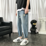 主推！2021春夏雏菊刺绣牛仔九分裤小脚裤NB108P58，男装牛仔裤，电商C303