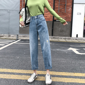 女装类目 图案已注册版权仿款慎用 雏菊裤中性牛仔裤男女NB101P58图片