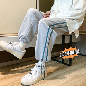 现货主推加绒加厚卫裤！双杠运动裤中性男女宽松NB539加绒图片