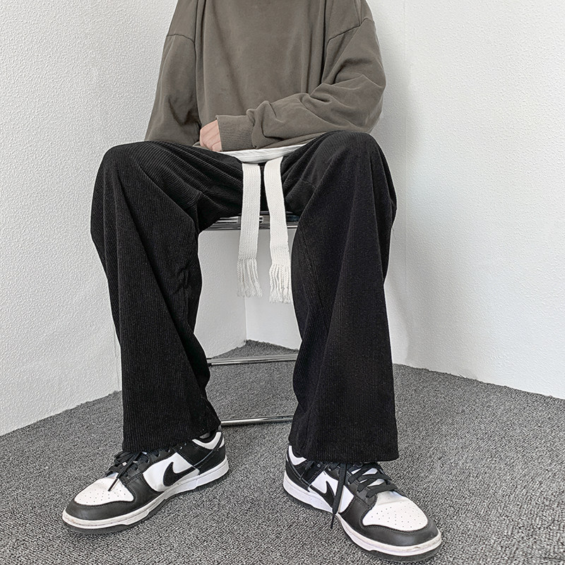 转化10%加厚灯芯绒休闲裤！男女中性宽松编织粗绳拖地裤NB677,男装休闲裤,电商C303