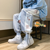 点击高加厚卫裤！男女中性休闲印花运动裤NB668加绒，男装休闲裤，电商C303