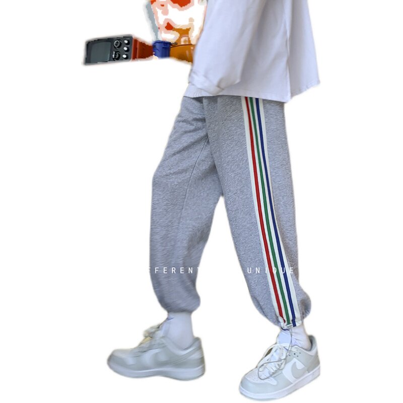 转化10%主推爆款！彩条纹运动裤男女中性宽松卫裤休闲裤NB618P55,男装休闲裤,电商C303