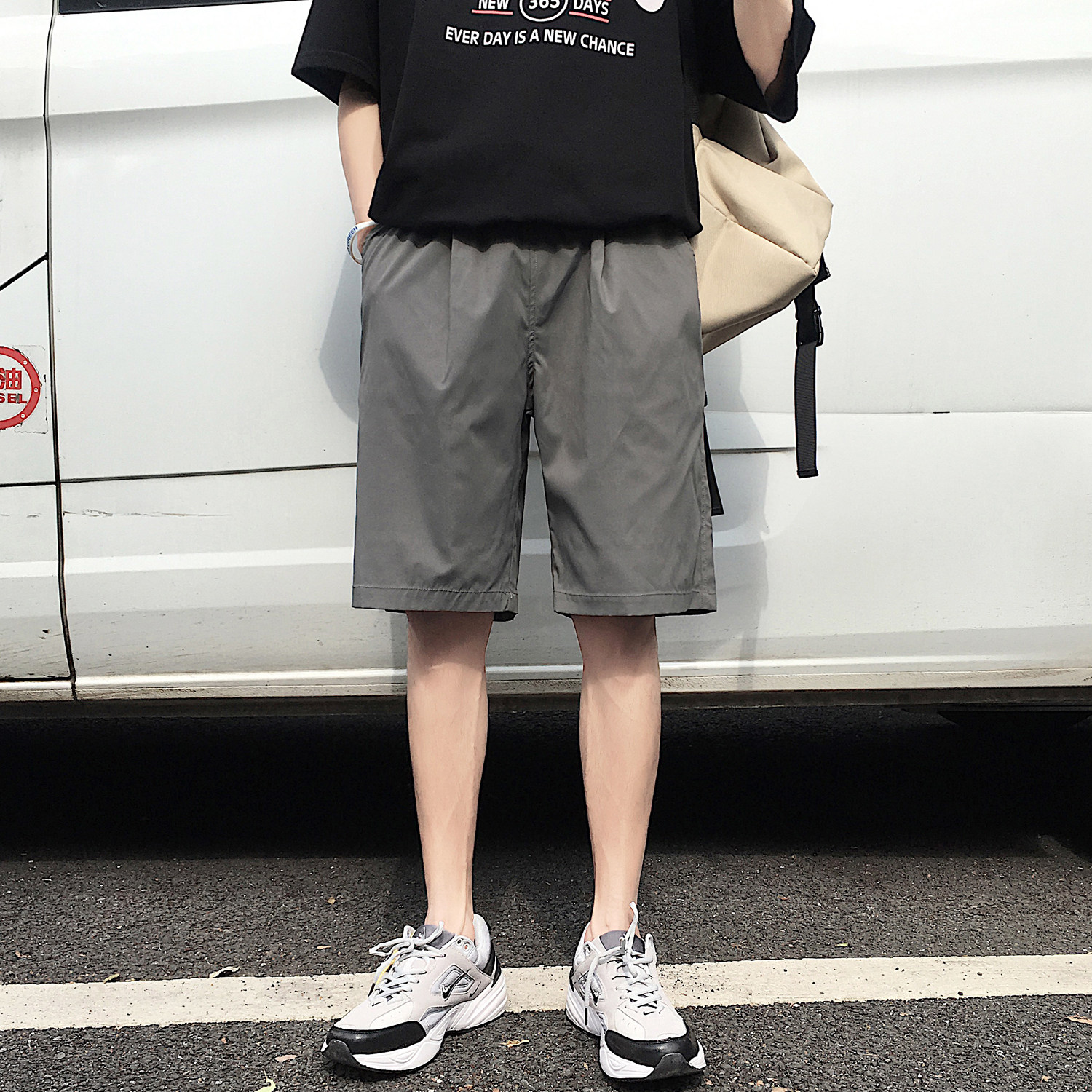 主推2021夏薄纯色宽松短裤中裤男女五分裤BM411P30（控价48）,男装休闲裤,电商C303