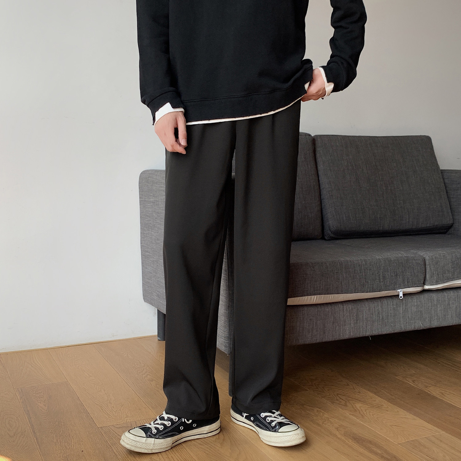 数据好！坠感西裤男cec宽松老爹裤休闲裤男友风ins超火NB02P58,男装休闲裤,电商C303