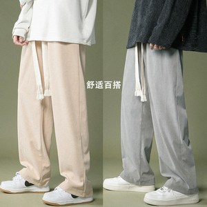 冬季加厚灯芯绒休闲裤！编织绳主推宽松直筒裤NB677