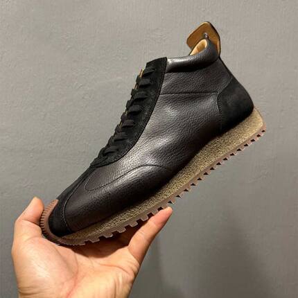 真皮复古高帮鞋百搭阿甘鞋2025秋冬新款时尚轻便舒适休闲潮流男鞋