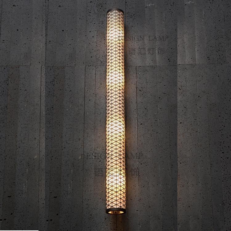 工厂直销新中式圆筒长条卫生间网格客厅壁灯酒店会所过道餐厅样板