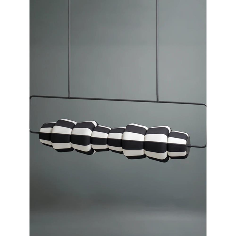 工厂直销设计师款个性简约黑白弹力布餐厅吊灯客厅卧室公寓展厅样